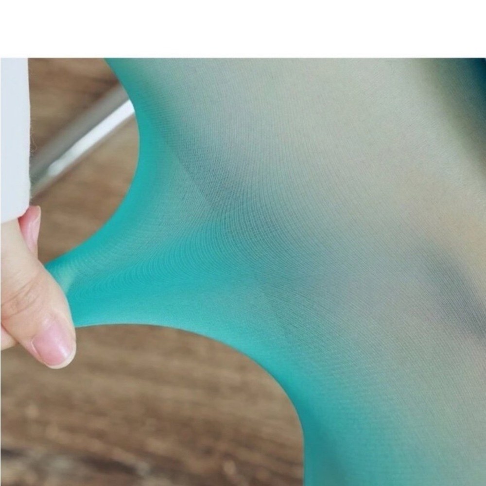 Sheer Teal Women's Tights - Stylish Colored Hosiery - Picture 5 of 6